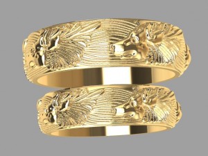 jewellery ring wolf 3D Baskı Modeli