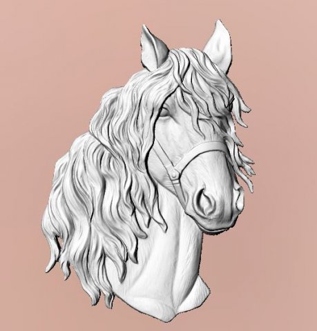 horse head 3D-Modell .c4d .max .obj .3ds .fbx .stl .blend 