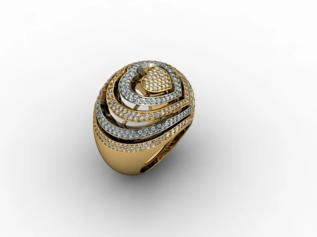 jewellery ring heart 3D Print Model .c4d .max .obj .3ds .fbx .stl .blend 
