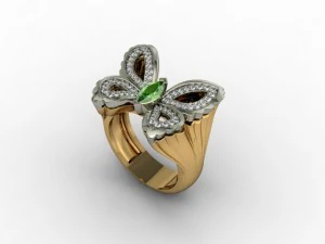 jewellery ring butterfly 3D Print Model
