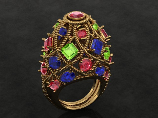 jewellery ring 3D-printmodel .c4d .max .obj .3ds .fbx .stl .blend 