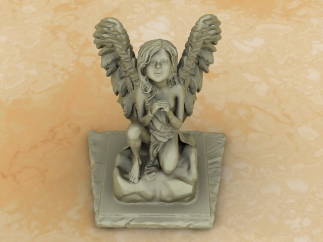 angel statue 3D Model .c4d .max .obj .3ds .fbx .stl .blend 
