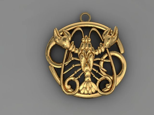 scorpion zodiac pendant 3D Print Model .c4d .max .obj .3ds .fbx .stl .blend