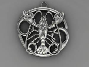 scorpion zodiac pendant 3D-printmodel