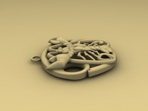 scorpion zodiac pendant 3D-printmodel