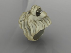 jewellery ring lion 3D Print Model