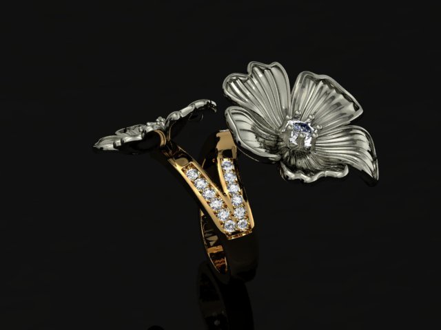 jewellery ring flower Modello di stampa 3D .c4d .max .obj .3ds .fbx .stl .blend 
