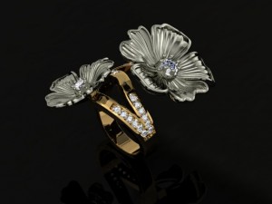jewellery ring flower Modello di stampa 3D