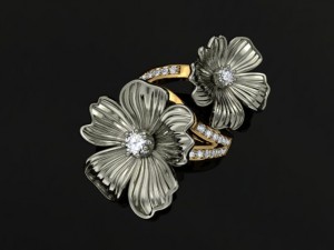 jewellery ring flower Modello di stampa 3D