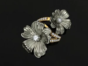 jewellery ring flower 3D Print Model