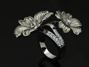 jewellery ring flower Modello di stampa 3D