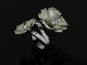 jewellery ring flower Modello di stampa 3D