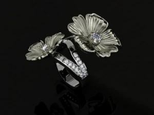 jewellery ring flower 3D Print Model