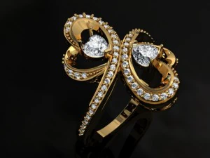 jewellery ring heart 3D Print Model