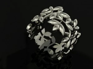 jewellery ring leaf 3D Print Model