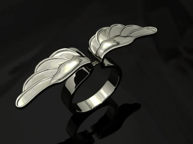 jewellery ring wing 3D Print Model .c4d .max .obj .3ds .fbx .stl .blend