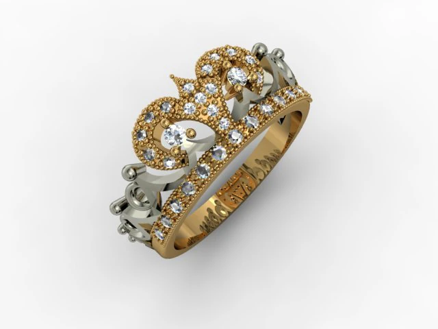 jewellery ring crown 3D Print Model .c4d .max .obj .3ds .fbx .stl .blend