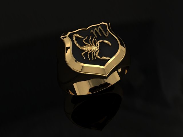 scorpion man signet ring 3D Print Model .c4d .max .obj .3ds .fbx .stl .blend 