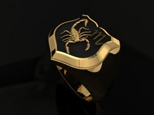 scorpion man signet ring 3D Print Model