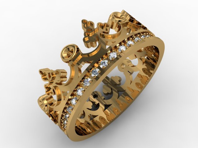 jewellery ring crown 3D प्रिंट मॉडल .c4d .max .obj .3ds .fbx .stl .blend 