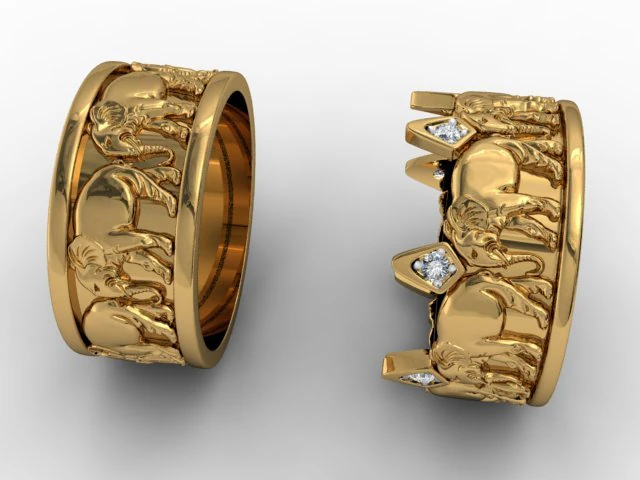 elephant rings 3D Print Model .c4d .max .obj .3ds .fbx .stl .blend 