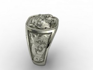 tiger signet ring 3Dプリントモデル