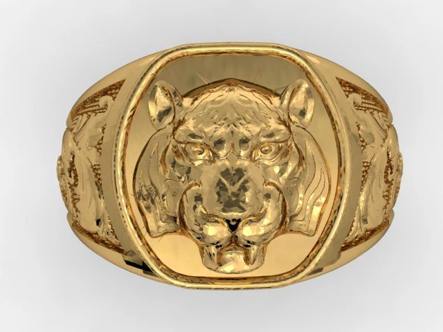 tiger signet ring 3D Print Model .c4d .max .obj .3ds .fbx .stl .blend 