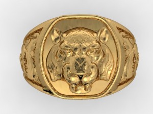 tiger signet ring 3Dプリントモデル