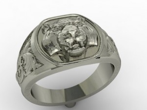 tiger signet ring 3Dプリントモデル