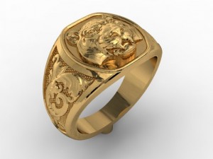 tiger signet ring 3Dプリントモデル
