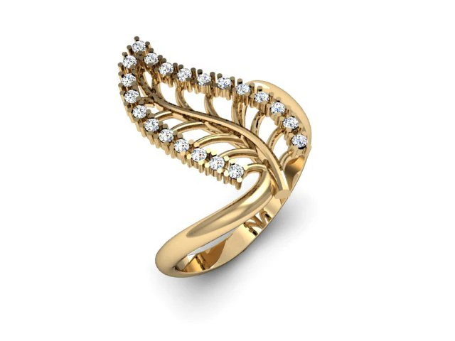 jewellery ring leaf 3D Print Model .c4d .max .obj .3ds .fbx .stl .blend 