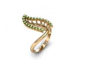 jewellery ring leaf 3D Print Model