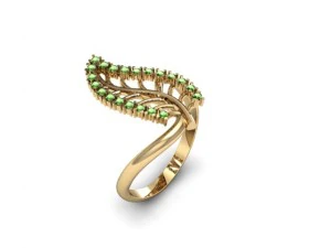 jewellery ring leaf 3D Print Model