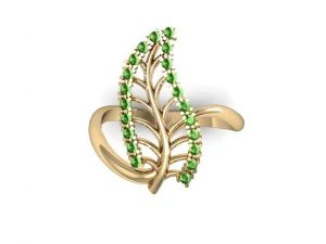 jewellery ring leaf 3D Print Model