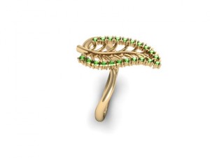 jewellery ring leaf 3D Print Model