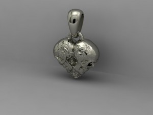 skull heart pendant 3D Принт Модель