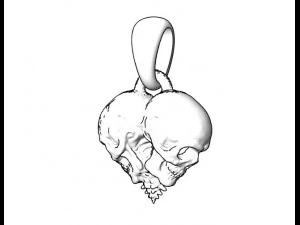 skull heart pendant 3D Print Model