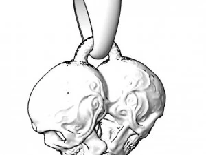 skull heart pendant 3D Print Model