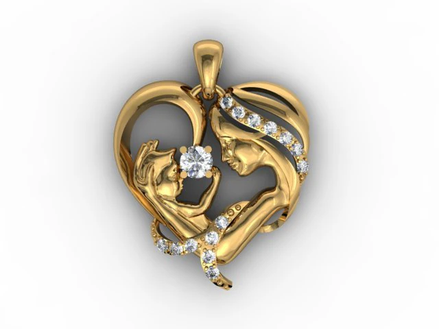 mother baby pendant 3D Print Model .c4d .max .obj .3ds .fbx .stl .blend 