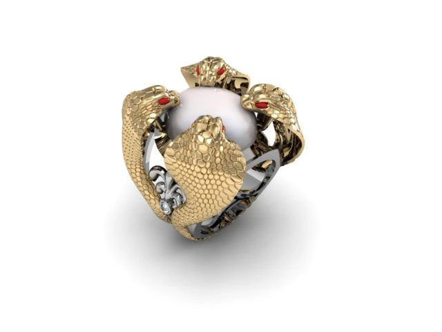 cobra ring 3D Print Model .c4d .max .obj .3ds .fbx .stl .blend 