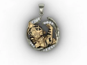 collana di tigre Modello di stampa 3D