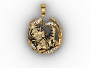 baby tiger necklace Modello di stampa 3D