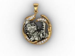 baby tiger necklace Modello di stampa 3D