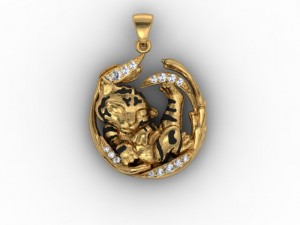 baby tiger necklace Modello di stampa 3D