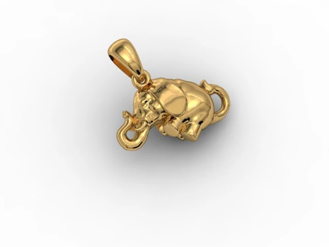baby elephant pendant 3D Print Model .c4d .max .obj .3ds .fbx .stl .blend 