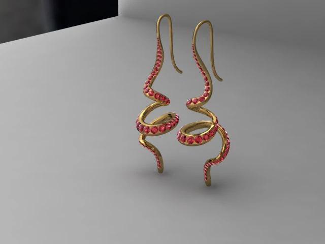 twisted earring 3D Print Model .c4d .max .obj .3ds .fbx .stl .blend
