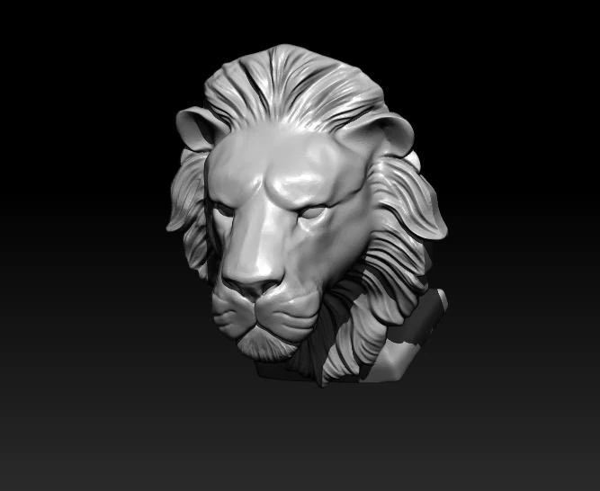 lion head statue 3D Print Model .c4d .max .obj .3ds .fbx .stl .blend 