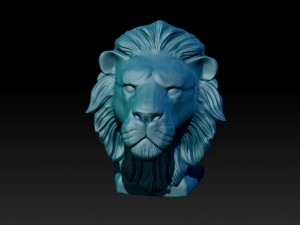 lion head statue 3D Print Model