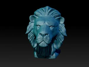 lion head statue 3D Print Model