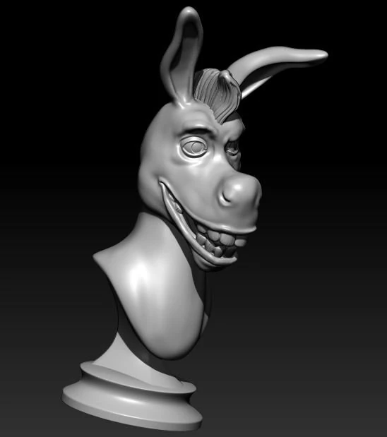donkey 3D Print Model .c4d .max .obj .3ds .fbx .stl .blend